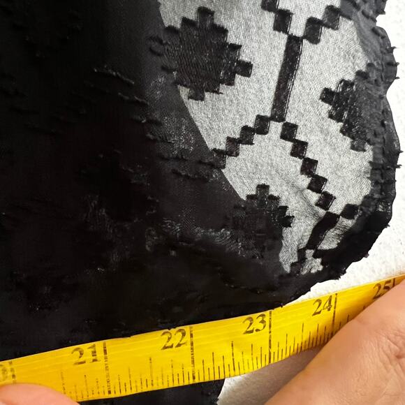 Black Mesh Sheer Top Grunge Witchy Gothic Whimsigoth Small - Picture 6 of 6